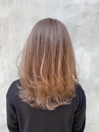 ミディアム カラー saki🌼ボブ× 透明感カラー🌼のヘアスタイル