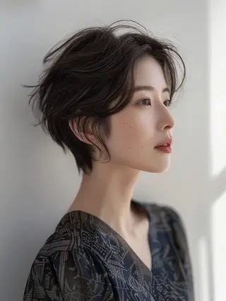 ショート 小山洋次/阪急茨木/ 透明感カラーショートのヘアスタイル