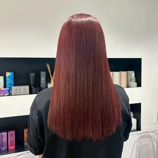 セミロング カラー ななみ《ちゅるん カラー/まつパ》のヘアスタイル