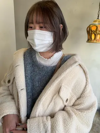 ミディアム カラー ベージュ🤎透明感 カラー🤎anriのヘアスタイル