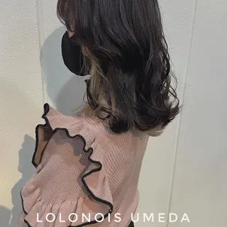 セミロング カラー Lolonois梅田 /Okazaki:)のヘアスタイル