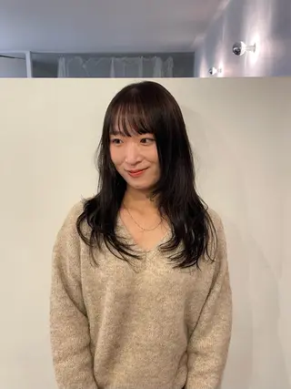 セミロング 松室 伶奈 パーマモデル募集中のヘアスタイル