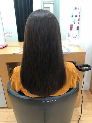 ロング カラー 縮毛矯正×髪質改善 カラー×クロスパーマのヘアスタイル