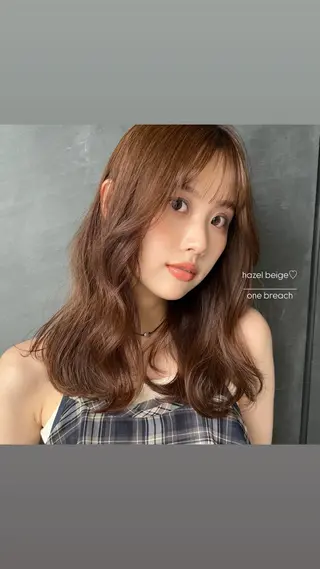 セミロング カラー 🩰暖色/おベージュ /ayano🥣🫧のヘアスタイル