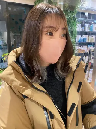 セミロング ボブ顔周り 韓国遠藤小雪のヘアスタイル