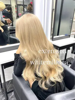 ロング カラー エクステ🩵ブリーチ 韓国ヘア🩵KAEのヘアスタイル