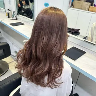 セミロング カラー 暖色🩷透明感カラー ♡Maika♡のヘアスタイル