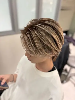 ミディアム カラー メンズ カラー指名No.1✨ 星野六三四のヘアスタイル