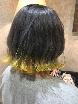 ミディアム カラー ヘアアレンジ 【earth】オガタ 🫧髪質改善縮毛🫧のヘアスタイル