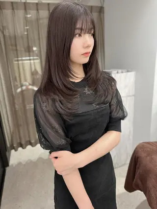 ロング 京都レイヤーカット/ 縮毛矯正/羽柴りくのマツエク・マツパデザイン