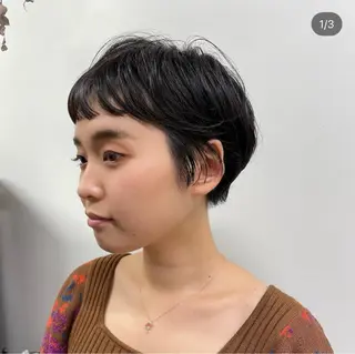 ショート ポミエ恵比寿所属・ショートウルフくせ毛 お任せくださいのヘアスタイル