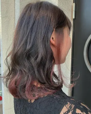 ミディアム カラー 萌花 moeka /韓国/レイヤーのヘアスタイル