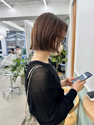 ショート カラー ボブ/レイヤー/ケア パーマ/リュウタのヘアスタイル