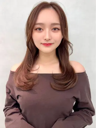 ロング カラー ヘアアレンジ ✨韓国レイヤー/ 透明感カラー✨冨永剛のヘアスタイル