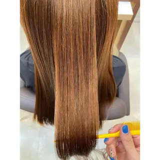 ミディアム カラー パーマ オーガニックカラー/ 髪質改善/ボブのヘアスタイル