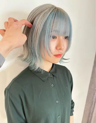 ミディアム カラー ✨艶ブリーチカラー ✨四ノ宮裕己のヘアスタイル