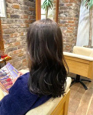 セミロング カラー ヘアアレンジ ‎🤍透明感カラー 【仙川】セリナ‎🤍のヘアスタイル