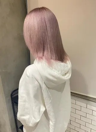 ミディアム カラー ハイトーンエフェクト ブリーチいち丸のヘアスタイル