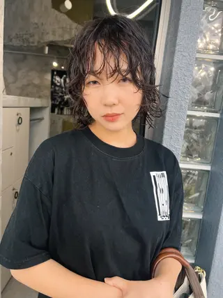 ショート パーマ nishibu ayukaのヘアスタイル