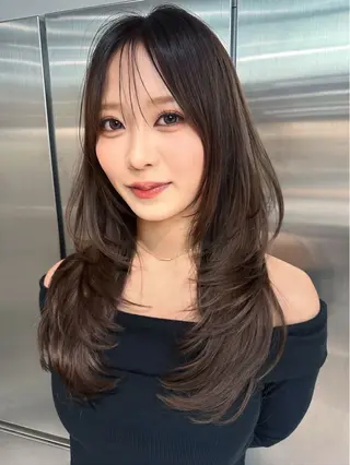 ロング カラー 韓国ヘア×髪質改善 サロンmareのヘアスタイル