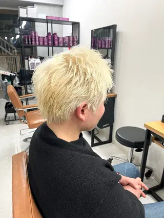 ショート カラー メンズ メンズカット メンズパーマヤマザキのヘアスタイル