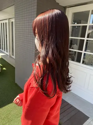 ロング カラー ヘアアレンジ あおい 🍒暖色カラーのヘアスタイル