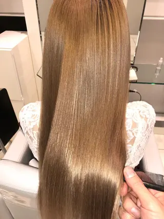 ロング パーマ 縮毛矯正/髪質改善/ ブリーチ/東陽町✨のヘアスタイル