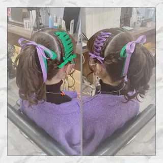 セミロング ヘアアレンジ ヘアセット/着付け 𓇼 松本 夏美𓇼のヘアスタイル