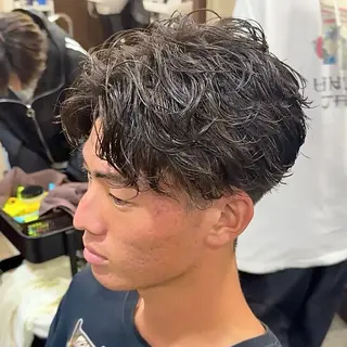 パーマ メンズ 波巻き|シャドウ| サーフカール|RYUのヘアスタイル