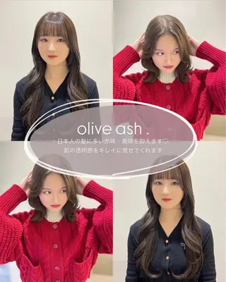 セミロング 🫧オリーブカラー/ 酸性縮毛矯正銀座🫧のヘアスタイル