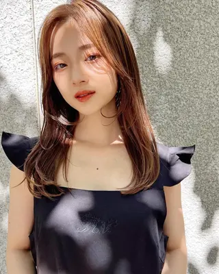ミディアム カラー ヘアアレンジ 韓国/髪質改善💘 櫻井かれんのヘアスタイル