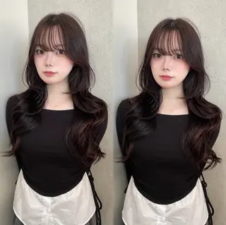ロング ハッシュカット🖤 本格韓国🤍レイヤーのヘアスタイル