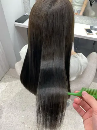 ロング 京都レイヤーカット/ 縮毛矯正/羽柴りくのマツエク・マツパデザイン