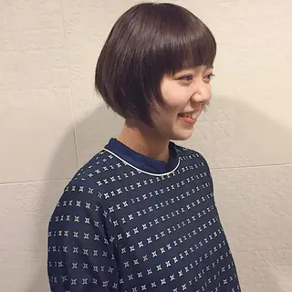 ショート カラー パーマ 長井 美佳のヘアスタイル