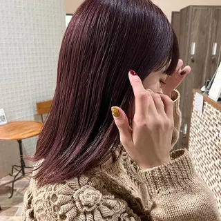 ミディアム カラー 中村 友香のヘアスタイル