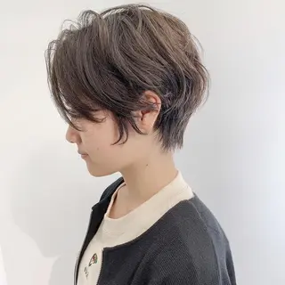 ショート カラー ボブ、縮毛矯正👑 心斎橋/高城涼也のヘアスタイル
