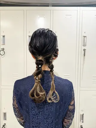 ヘアアレンジ アレンジ🎀暗髪🥣 FACE。らんのヘアスタイル