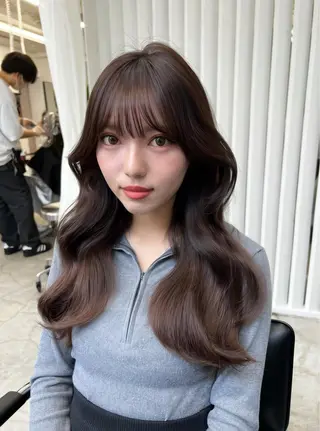 ロング 韓国ヘア♡ 顔まわりカットayaのヘアスタイル