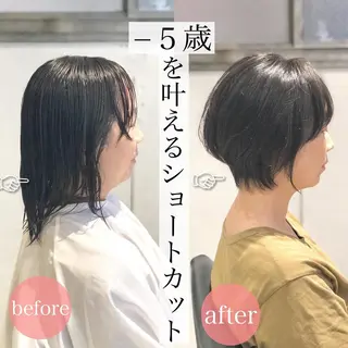 ショート カラー 当日予約🆗ショート /ハイライト/松本のヘアスタイル