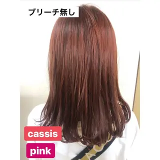 セミロング カラー パーマ ヘアアレンジ ♡透け感カラー 大賀哲平♡のヘアスタイル