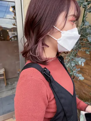 ミディアム カラー 韓国ボブ👩🇰🇷 小野絢未のヘアスタイル