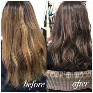 セミロング カラー ママ美容師 *ヒマワリのヘアスタイル