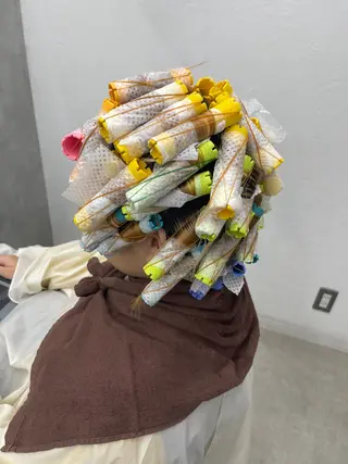 セミロング ブリーチ縮毛矯正 ハイライト/Yutoのヘアスタイル