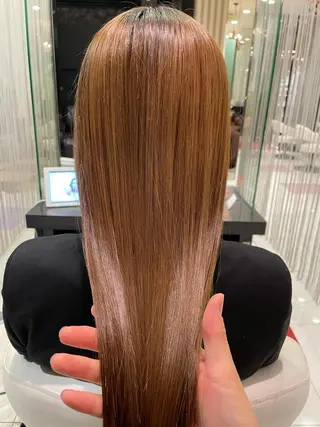 ロング 曲がる縮毛矯正◎高岡 ブリーチ後でも縮毛◎のヘアスタイル