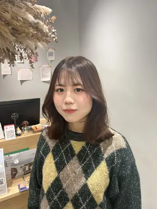 ミディアム カラー Lien by kiitos所属・韓国ヘア×レイヤー カット/上田丈也のヘアスタイル