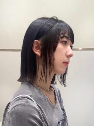 ミディアム カラー パーマ ヘアアレンジ 小野寺瑞希 /最小顔カットのヘアスタイル