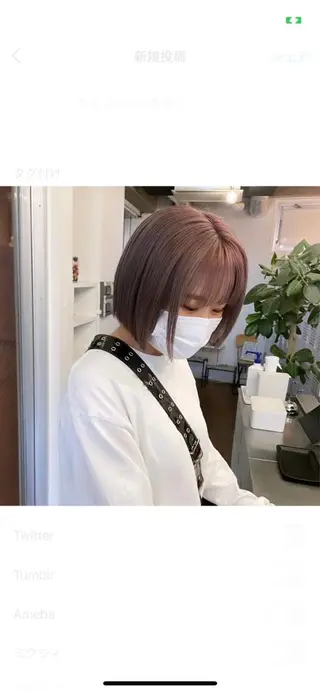 ショート カラー fifth所属・センターパート／マッ シュ／パーマ　あさみのヘアスタイル