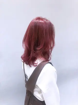 セミロング 似合わせ艶髪カラー ❤️ハダユミのヘアスタイル