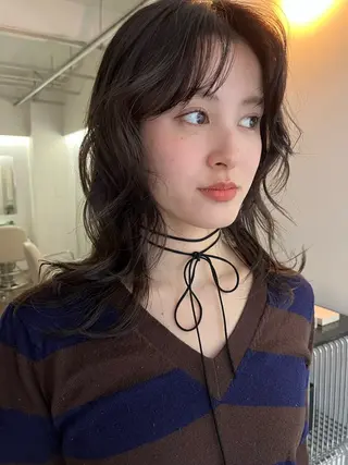 ミディアム レイヤー/ケアパーマ /ニュアンス/モードのヘアスタイル