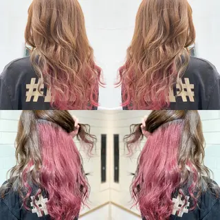 セミロング カラー ヘアアレンジ 髪質改善×ハイトーン 中田啄也のヘアスタイル